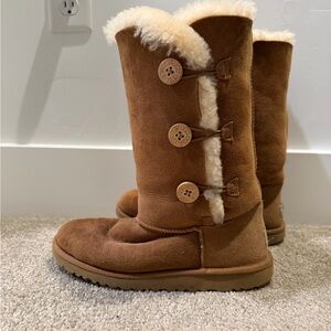 UGG Tan Shearling Button Boots
